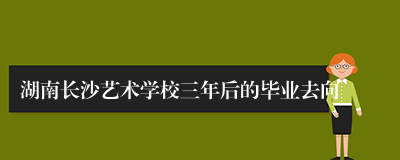 湖南长沙艺术学校三年后的毕业去向