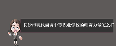 长沙市现代商贸中等职业学校的师资力量怎么样