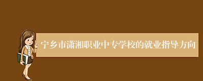 宁乡市潇湘职业中专学校的就业指导方向