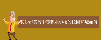 长沙市英蓝中等职业学校的校园环境如何