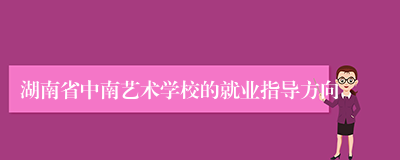 湖南省中南艺术学校的就业指导方向