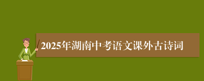 2025年湖南中考语文课外古诗词