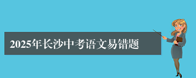 2025年长沙中考语文易错题