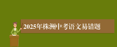 2025年株洲中考语文易错题