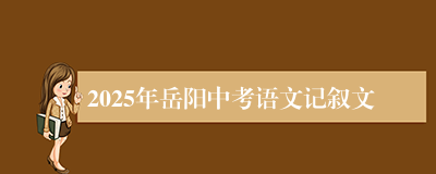 2025年岳阳中考语文记叙文