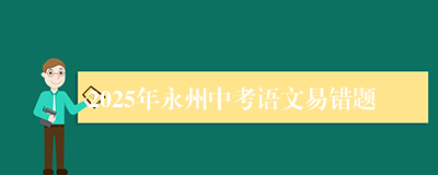 2025年永州中考语文易错题