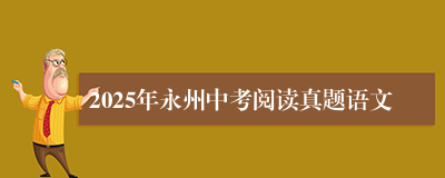 2025年永州中考阅读真题语文