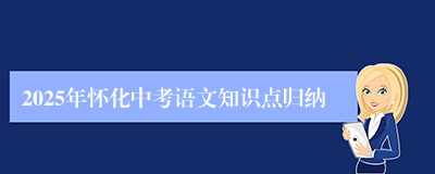 2025年怀化中考语文知识点归纳