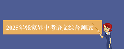 2025年张家界中考语文综合测试