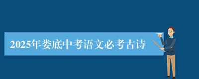 2025年娄底中考语文必考古诗