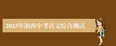 2025年湘西中考语文综合测试