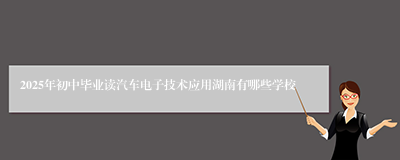 2025年初中毕业读汽车电子技术应用湖南有哪些学校