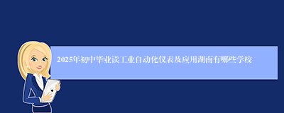 2025年初中毕业读工业自动化仪表及应用湖南有哪些学校