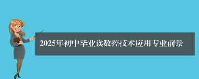 2025年初中毕业读数控技术应用专业前景