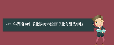 2025年湖南初中毕业读美术绘画专业有哪些学校