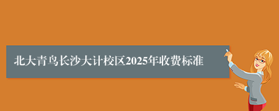 北大青鸟长沙大计校区2025年收费标准