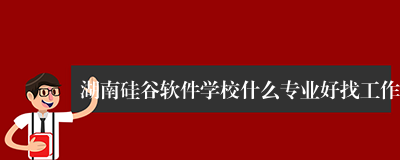 湖南硅谷软件学校什么专业好找工作