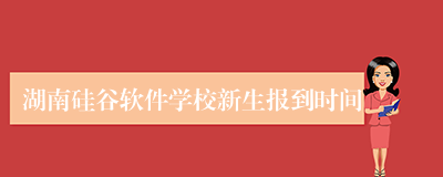 湖南硅谷软件学校新生报到时间