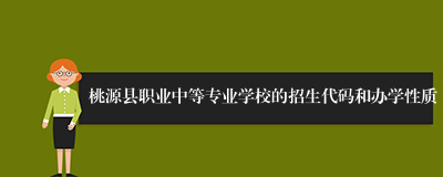 桃源县职业中等专业学校的招生代码和办学性质