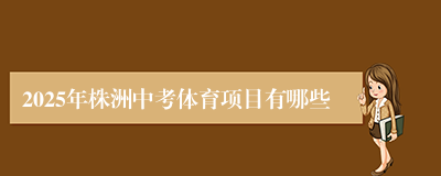 2025年株洲中考体育项目有哪些