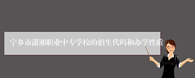 宁乡市潇湘职业中专学校的招生代码和办学性质