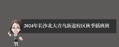 2024年长沙北大青鸟新途校区秋季插班班