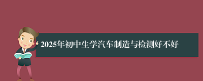 2025年初中生学汽车制造与检测好不好