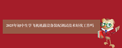 2025年初中生学飞机机载设备装配调试技术好找工作吗