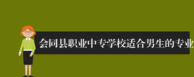 会同县职业中专学校适合男生的专业