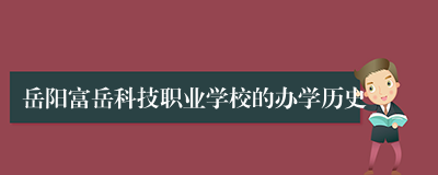 岳阳富岳科技职业学校的办学历史