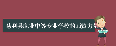 慈利县职业中等专业学校的师资力量