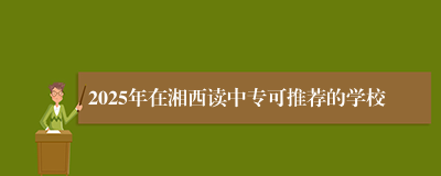 2025年在湘西读中专可推荐的学校