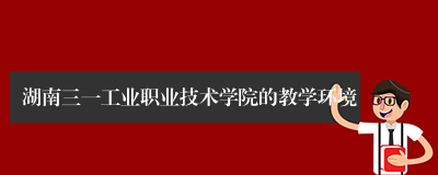 湖南三一工业职业技术学院的教学环境