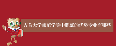 吉首大学师范学院中职部的优势专业有哪些