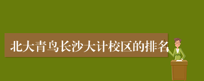 北大青鸟长沙大计校区的排名