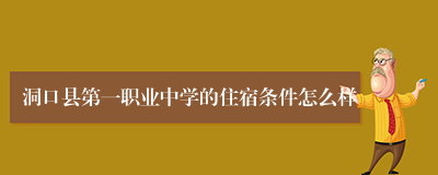 洞口县第一职业中学的住宿条件怎么样