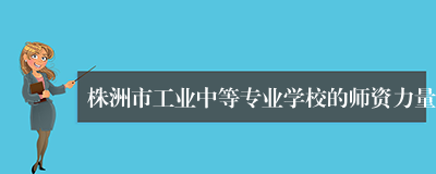 株洲市工业中等专业学校的师资力量