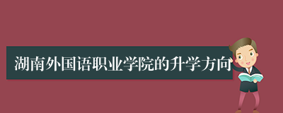 湖南外国语职业学院的升学方向