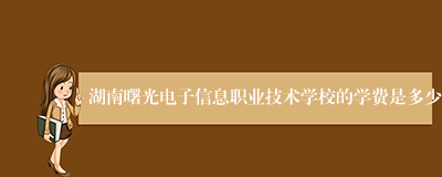 湖南曙光电子信息职业技术学校的学费是多少