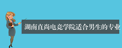 湖南直尚电竞学院适合男生的专业