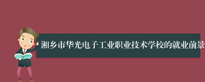 湘乡市华光电子工业职业技术学校的就业前景