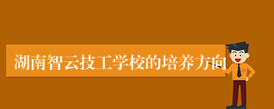 湖南智云技工学校的培养方向