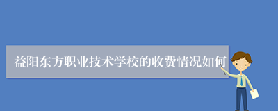 益阳东方职业技术学校的收费情况如何