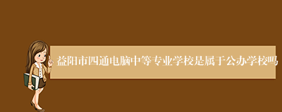 益阳市四通电脑中等专业学校是属于公办学校吗