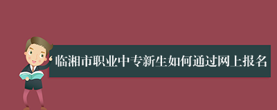 临湘市职业中专新生如何通过网上报名