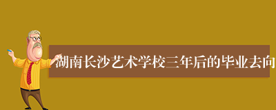 湖南长沙艺术学校三年后的毕业去向