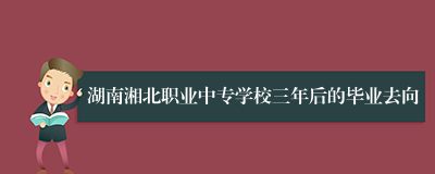 湖南湘北职业中专学校三年后的毕业去向