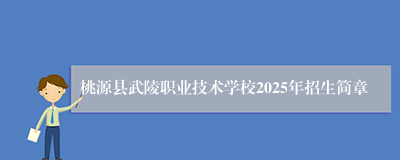 桃源县武陵职业技术学校2025年招生简章