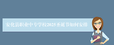 安化县职业中专学校2025圣诞节如何安排