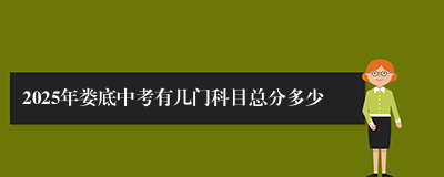 2025年娄底中考有几门科目总分多少